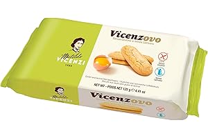 Matilde Vicenzi - Savoiardi Vicenzovo, Senza Lattosio e Senza Glutine, Biscotti Tradizionali, Semplici e Leggeri, Realizzati con il 26% di Uova Fresche, Zucchero e Farina, Confezione da 125gr