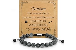 SERENEGLOW Cadeau Fete Des Grands Peres Grand Mère Maman Mamie Papa Parents Bracelet Pierre Naturelle Cadeau Fete Des Peres Fete Des Meres Marraine Sœur Tata Fille Collègues Couple Parrain Frère Tonton Fils