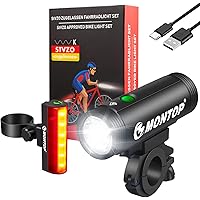 StVZO Zugelassen Fahrradlicht Set USB Akku, LED Fahrradbeleuchtung Fahrradlampe, Bike Light Fahradbeleuchtungsset INKL. Front
