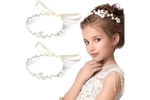 FloralGrace Lot de 2 couronnes de fleurs pour enfants - Pour mariage, anniversaire, fête