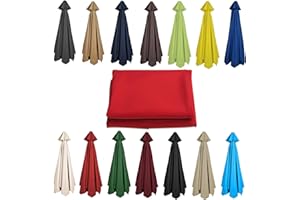 CMJYMX 2M 2.7M 3M Umbrella Replacement Parasol Canopy, UV50+, Waterproof, 6/8 Ribs Sun Umbrella Replacement Cloth Garden Canopy Cover Replacement Cover (Color : Red, Size : 6 ribs-2m(6.5ft))