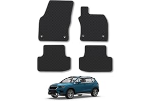 CAR MAT CO Seat Ateca (2016+) Rubber Car Mats Accessories Tailored Fit Compatible Accessory Waterproof Protection Non-Slip Floor Mats Full Coverage Durable Front Rear Set Coverage with Clips