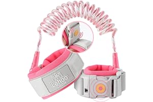 Lehoo Castle Rienda de bebé para caminar, 1,5 m con bloqueo de inducción, enlace de muñeca de seguridad antipérdida con tiras reflectantes de alta tecnología, 2020 nuevo actualizado