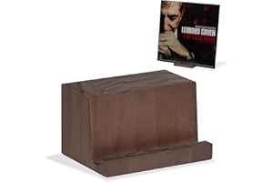 KAIU Premium Vinyl Schallplatten Regal - Now Playing Vinyl-Schallplattenständer – Minimalistisch-es und Elegantes Ständer-Design - Kompatibel mit Allen CDs und LPs (Walnuss)