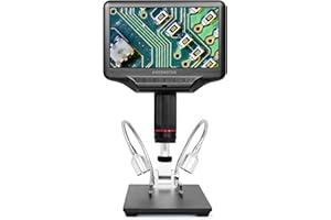 Andonstar AD407 1080P HDMI 4MP Digital Microscope Metel Stand High WD 7 inch HD LCD Display 270X Magnification Portable Tool PCB Phone Electronics Repair, SMD/SMT/BGA Soldering