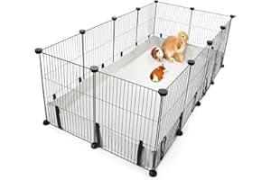 Mfsdai Grillage Portable avec Fond Rembourré pour Lapins,Cochons d'Inde, 0,74 m² de Cage pour Petits Animaux à l'Intérieur ou à l'extérieur avec Porte
