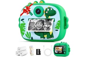 YOZISS Kinderkamera Sofortbildkamera,Kinderkamera mit Sofortdruck,32GB Karte und 3 Rollen Druckpapier,1080P Kinder Kamera mit Fotos Drucken,Weihnachten Geschenke für Jungen Mädchen 3-12 Jahren