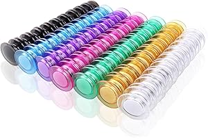 ZDZBLX Fridge Magnets, 140 Pack 7 Colors Whiteboard Magnets Strong Magnet, Colorful Small Magnets for Fridge Mini Magnets, Transparent Round Heavy Duty Magnets for Crafts, Whiteboard, Fridge,Calendar