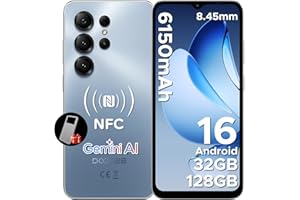 DOOGEE NOTE56X PRO Telefono Movil Octa Core Andriod 16, Batería 6150mAh, 32GB+128GB/2TB, 6.56" HD+ 90Hz Móvil,13MP+8MP,NFC/Dual SIM 4G/GPS/OTG/Huella Dactilar/Face ID/Widevine L1/3.5mm Jack Smartphone