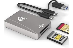 BAWANFA PRO Lecteur de Carte CFexpress Type B Lecteur SD, USB 3.2 Gen 2 10Gpbs, Adaptateur de Carte CFexpress en Aluminium Portable à Double Emplacement Prise en Charge de Windows/Android/Mac OS/Linux