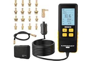 LUTIFIX Oil Pressure Tester Tool, 0-426 PSI 0~29bar Digital Engine Oil Pressure Test Diagnostic Tools Set with Test Hose & 17 Connectors