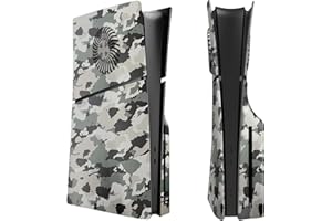 IMOFEE Disc Edition Abdeckplatten mit Kühlungsöffnungen für neue PS5 Slim Konsole, Shell Panels für Playstation 5 Slim Zubehör schützende Ersatzblende (Grau Camouflage)