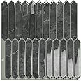 Grey Long Hexagon Tile Peel and Stick Backsplash, 10 Sheets Self-Adhesive Wall Tiles Stick on Back Splash for Kitchen, Bathroom, Fireplace,RV(12"×12")