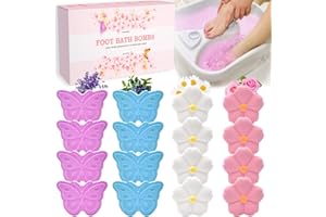 Lanwexy Bath Foot Bombs, 16 Pack Foot Soak with Bath Salt and Tea Tree Oil. Organic Natural Handmade Aroma Pure Essential Oil Bubble Foot Balls for Foot Callus, Dry Cracked, Stubborn Foot Odor Scent.
