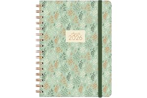 Finocam - Agenda Espiral 2026 Semana Vista Vertical | Enero - Diciembre (12 meses) | Agenda Anual 2026 con goma elástica | Tapa Dura You - Trigo - Internacional