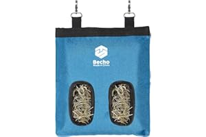 BECHO Guinea Pig hay Feeder Bag, Rabbit Bunny Hamster Chinchilla Feeder Holder Cage, Small Animal Hanging Food Storage, 600D Oxford Cloth Fabric (Blue)