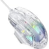 AULA S80 7200DPI 7 Tuşlu RGB Şeffaf Optik Oyuncu Mouse