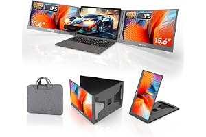 MT-VIKI 15.6 inch Laptop Screen Extender, Potable Screen for Laptop Only One USB-C Cable Connection,Compatiable with Win/Mac (M1,M2, M3), FHD 1080P, [Included Storage bag & Driver Needed]