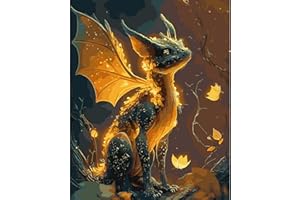 HEIBAGO Animaux Peinture par Numero Adulte Enfant, Fleurs Kits de Peinture, Kit de Peinture à l'huile pour Débutants, Dargon Peintures Acryliques pour la Décoration de la Maison(Sans Cadre), 40x50cm