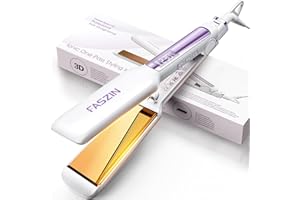 Faszin Professionelles Ionen Glätteisen, 42mm Breite Titanplatten Haarglätter für einen glatten Stil, weniger Haarbruch, 30s 