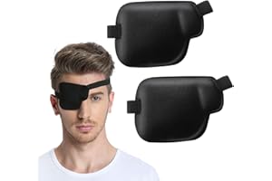 KWJEIULSOQ 2 Stück Augenklappe Medizinisch, Augenpflaster Erwachsene,1*Linke, 1* Rechtes , 3D Verstellbare Augenklappe Monokulare, Augenklappe Für Postoperative Genesung, Strabismus(A)