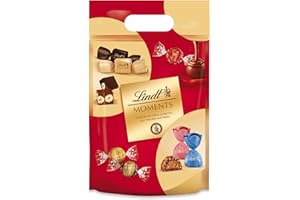 ‎LINDT Lindt Schokolade | Lindt Moments XL Beutel | 750g | Raffinierte Mischung aus feinsten LINDOR Kugeln, nussigen NUXOR Würfeln und knusprigen FIORETTO | Schokoladen-Geschenk