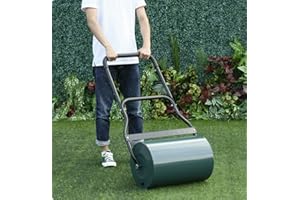 CruiseTech 48L/65L Garden Lawn Roller Large Heavy Duty Garden Roller Drum Water Sand Scraper Green (65L) (A1-GR)