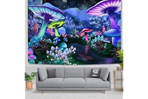 Arawat Arazzo Funghi Psichedelici Arazzo Foresta Arazzi Illusioni Arazzo Estetico Arazzo Luna Arazzo Paesaggio Arazzo Hippie Trippy Arazzo Funghi Decorazione Murale (150x200cm)