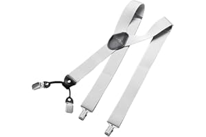 DonDon Tirantes hombre anchos 3,5 cm con 4 clips extra fuertes tirantes para pantalones hombre