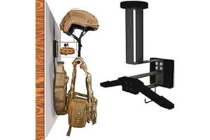 WLSANX Tactical Gear Wall Mount, Motorcycle Helmet Holder Stand Jacket Hanger Plate Carrier Rack Display Organizer for Police Football Cycling Suit (black)