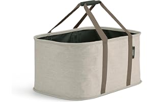 Joseph Joseph Hold-All Panier à Linge Pliable 35L, Tissu Résistant, Résiste à l'eau, Beige