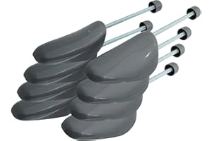 Incutex set da 4 paia di forme scarpe, taglia variabile 38-44, tendiscarpe in plastica, grigio