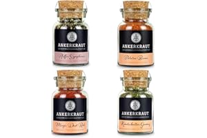 ‎ANKERKRAUT Ankerkraut Grill Set 4 Gewürze, das Starter-Set für leidenschaftliche Griller und Grillerinnen, Geschenke für Männer/Frauen/Div.