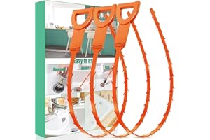 Drain Snake Hair Drain Clog Remover - 3 Pack Shower Sink Unclogger Tool | Flexible Drain Snake Removes Hair Clogs from Sink, Shower, and Bathtub Drains to Restore Water Flow