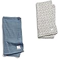 Elodie Details Muslin Baby Blanket, Pack of 2, Muslin Cloth, Baby Blanket, Swaddling Cloth, Burp Cloth, Oeko Tex Cotton, 80 x 80 cm, Tender Blue/Desert Rain