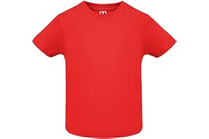 ROLY Camiseta Baby 6564, Ropa Bebé, Camiseta Blanca para Niño y Niña, Negra, Roja, Amarilla