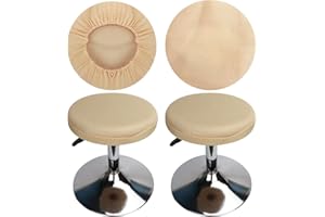 HuaLiSiJi Copri Sgabello Rotondo Fodera Sgabello Rotondo, Lavabile Facile da Pulire Traspirante e Resistente, per Sgabelli Rotondi di 30-40 cm di Diametro (2 Pezzi Giallo Scuro)