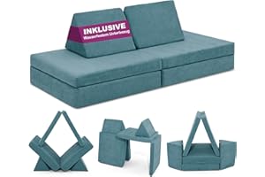 ‎LINODINO Linodino® Spielsofa | Kindersofa aus Schaumstoff Softbausteine - Kindercouch & Kuschelecke im Kinderzimmer | Stapelsteine für Kinder | Oeko-TEX 100 Zertifiziert | Krabbelkäfer Blau