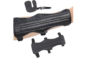 AHEJIOO 2 Stycken Armskydd Med Fingerskydd för Bågskytte, Bågsport Tillbehör för Rörelse, Löpning, Jogging, Gymnastik