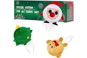 U&C Planet 3er Set Bouncyballs Sprungball mit Plüsch Springbälle Christmas Weich & Super Sprungkraft (bis zu 3m) Outdoor Spielzeug Weinachtgeschenk für Kinder Jungen Mädchen ab 3 Jahre