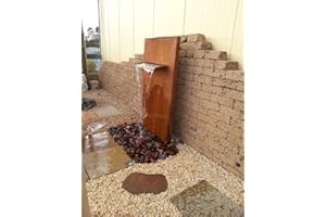 garten-wohnambiente Wasserwand 175/90/30 cm mit Wasserfall 75 cm Cortenstahl Roststahl Cortenstahlwand Wasserfall Wasserauslauf