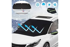 DNWFZ Frontscheibenabdeckung Magnet Windschutzscheibenabdeckung Winter Abdeckung Auto Winter Abdeckung Windschutzscheibe Auto Abdeckplane Auto Winter Frontscheibe Für Gegen Schnee Frost Und Sonne 210 x 120
