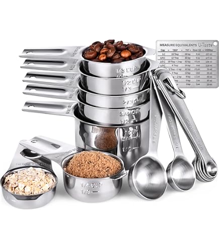 Wildon, set di 21 misurini e cucchiai in acciaio inox, impilabili
