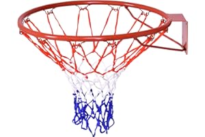 GOPLUS Anello Canestro da Basket, in Ferro e PE, Rete di Pallacanestro a Muro, per Bambini e Adulti, Facile da Montare, Diametro di 46cm
