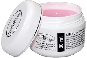 ‎WORLD OF NAILS-DESIGN World of Nails-Design, 30 ml LED/UV-Fiberglas Gel dickviskose milchig rosa 1 Phasengel, Aufbaugel