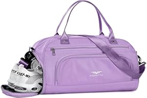 FIORETTO 30L Womens Weekend Bag Overnight Hospital Bag with Shoes Compartment & Wet Pocket, Water Resistant Gym Bag Duffle Bag Travel Bag Holdall for Women Men Purple
