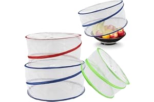 ALBERT AUSTIN 3PK Collapsible Pop Up Food Covers Tents Food Cover Finer Netting Foldable Reusable Keep Out Flies, Bugs, Mosquitoes, Insects.