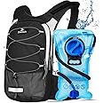 Zounich Hydration Backpack, Breathable Running Backpack with 3L Water Bladder, Large Capacity Hiking Rucksack Outdoors Hydration Bag Pack Perfect for Cycling Camping Fitness Climbing Fits Men & Women