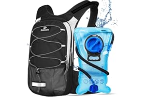 Zounich Hydration Backpack, Breathable Running Backpack with 3L Water Bladder, Large Capacity Hiking Rucksack Outdoors Hydration Bag Pack Perfect for Cycling Camping Fitness Climbing Fits Men & Women