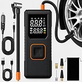 Romofy Şarjlı Hava Kompres&ouml;r&uuml; 150 PSI - 4500 mAh Taşınabilir Araba Lastik Şişirme Kompres&ouml;r&uuml; Flaş Işıklı - Ayarlanabilir Diji
